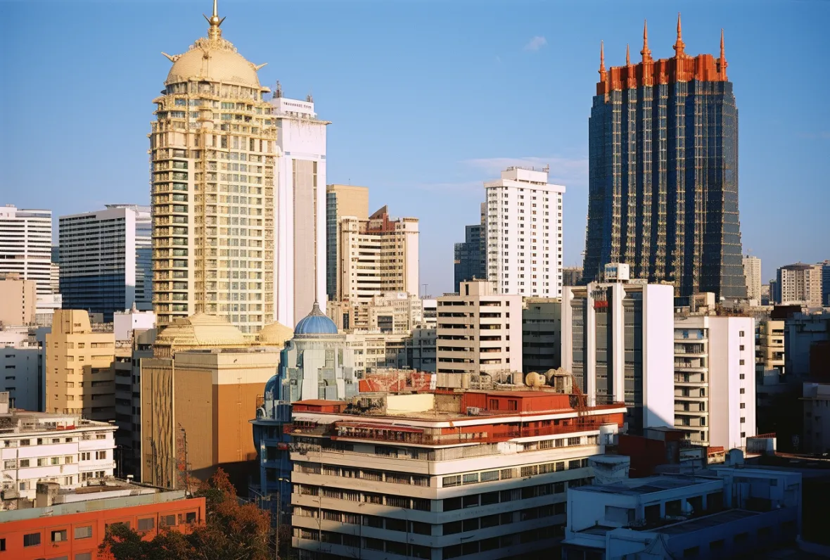 Panorama miasta z nieruchomościami